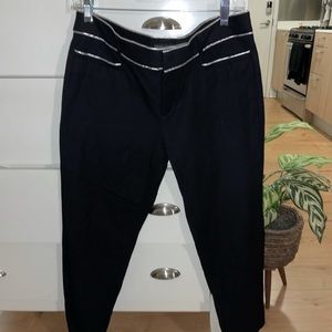 Banana Republic Sloan Slacks Black with White Piping